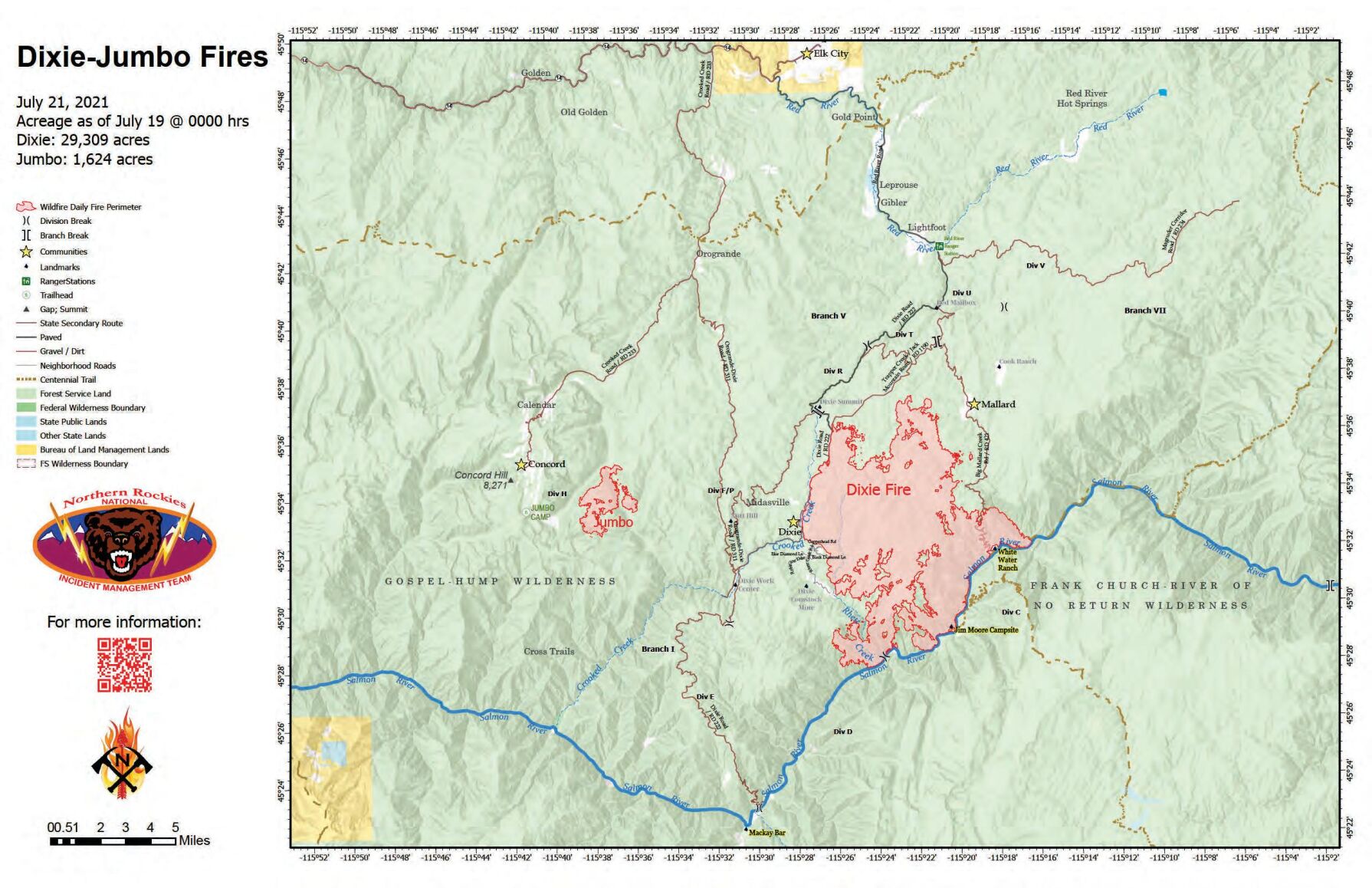 Dixie/Jumbo Fire Map 7.21.21
